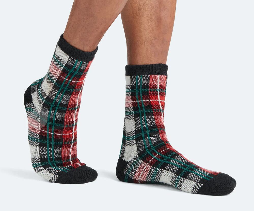 Me Undies Cozy Socks Unisex L/XL Non Slip Tartan Plaid W 9.5-13 M 8.5-14